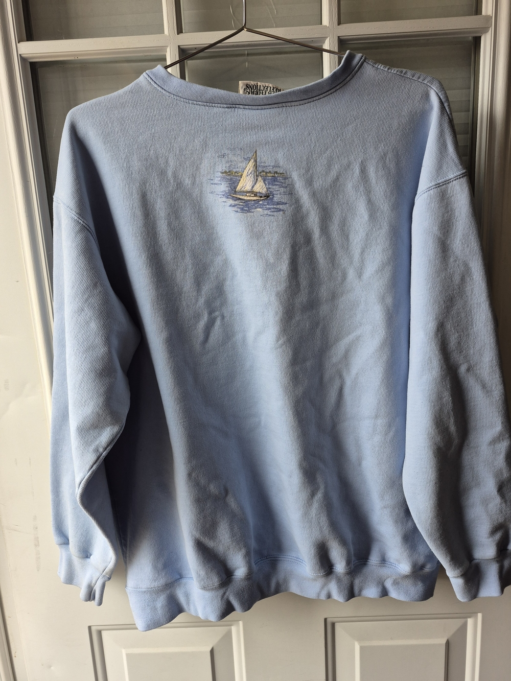 Vintage Northern Reflections Light Blue Crewneck Sweater with Lighthouse Scene - Picture 2 of 6